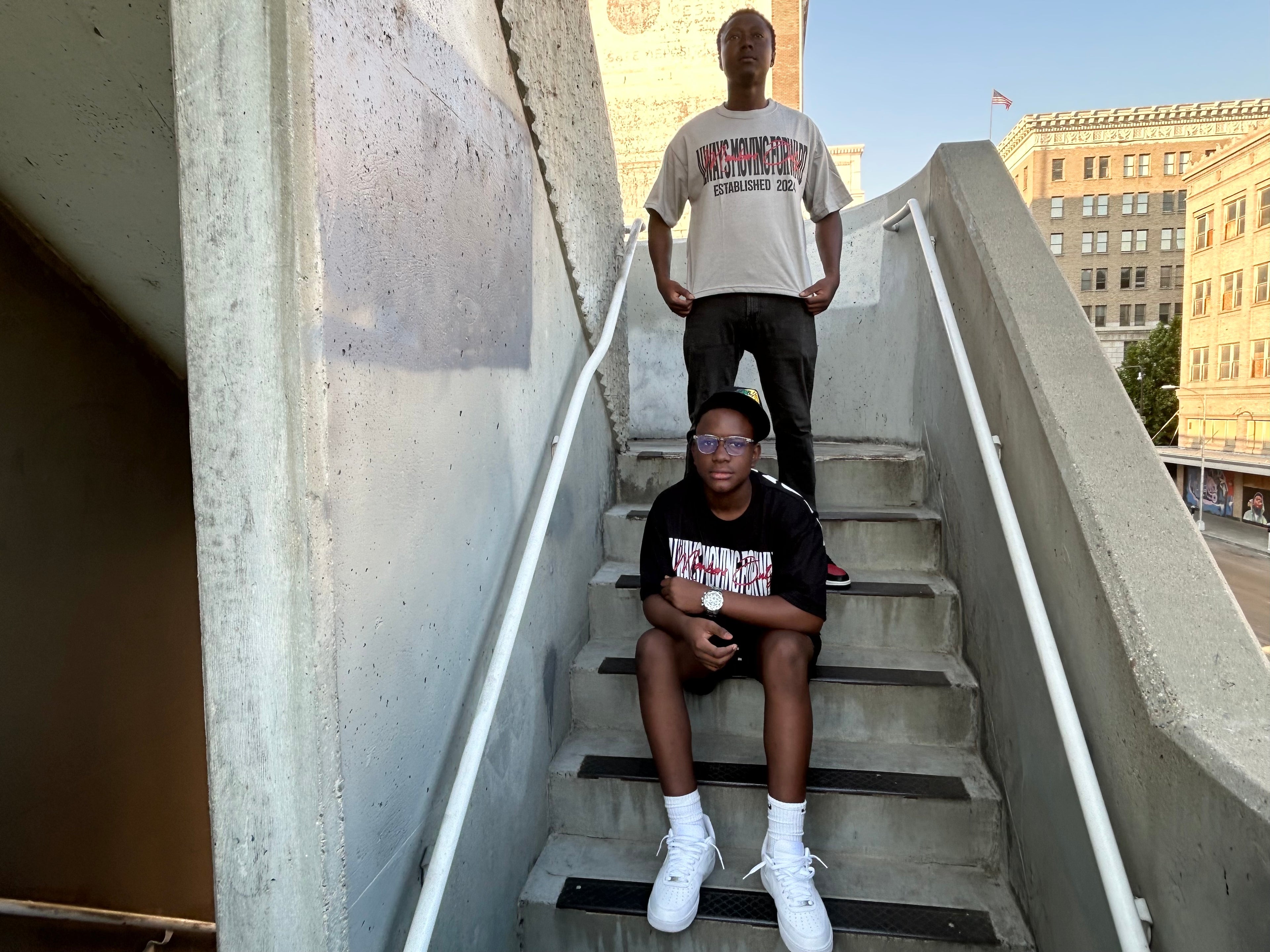 Always Moving Forward Oversize Black Tee