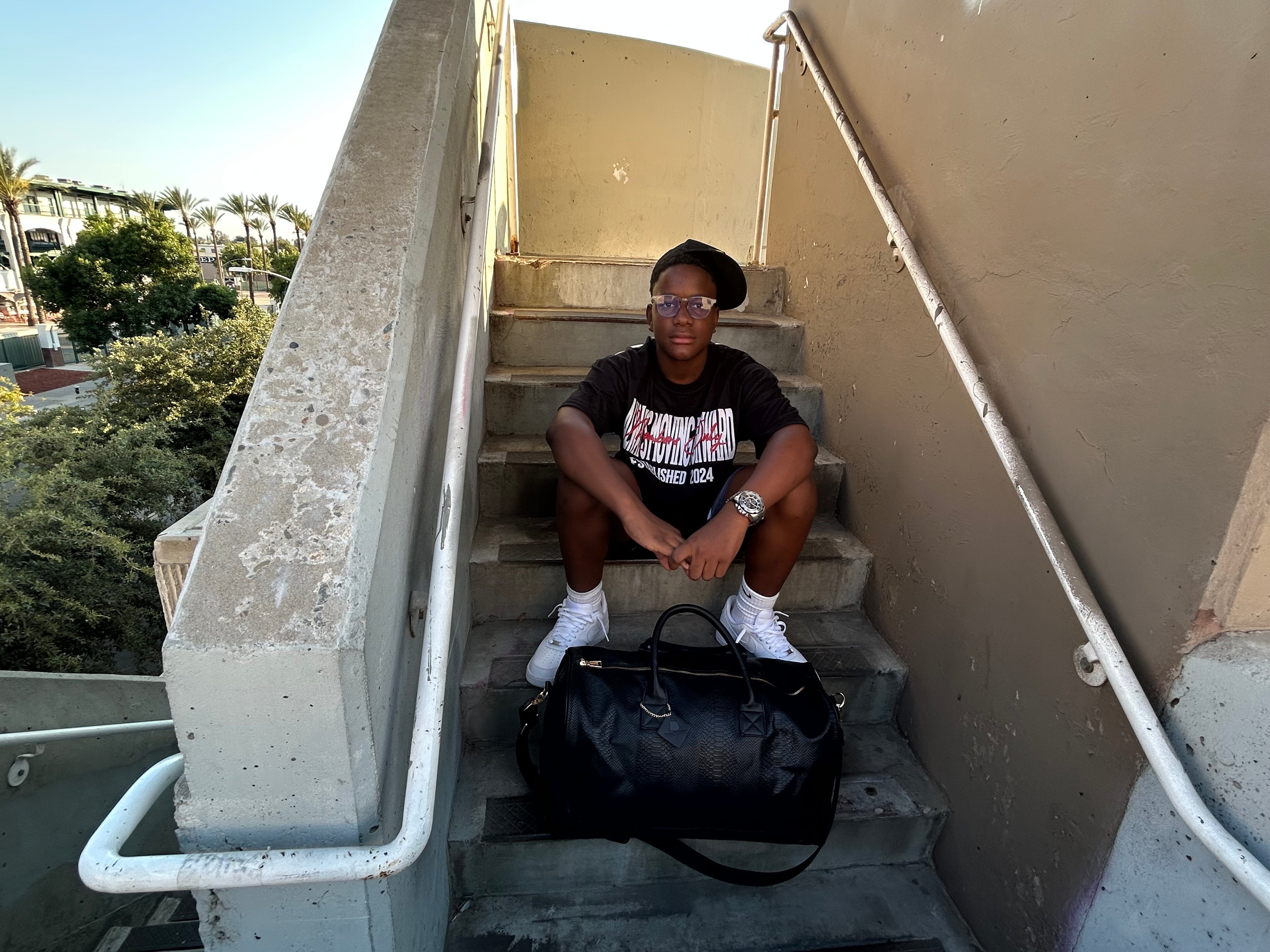 Always Moving Forward Oversize Black Tee