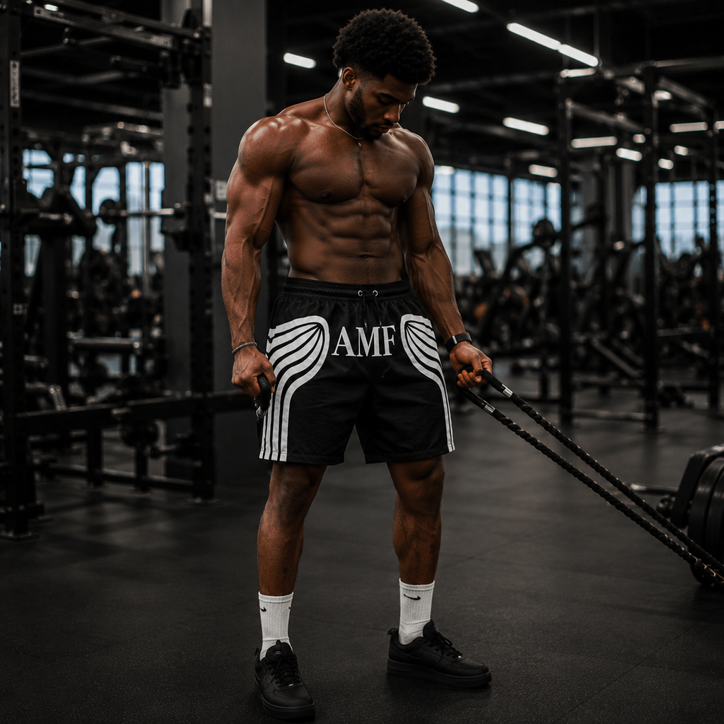 Black and White Nylon Shorts