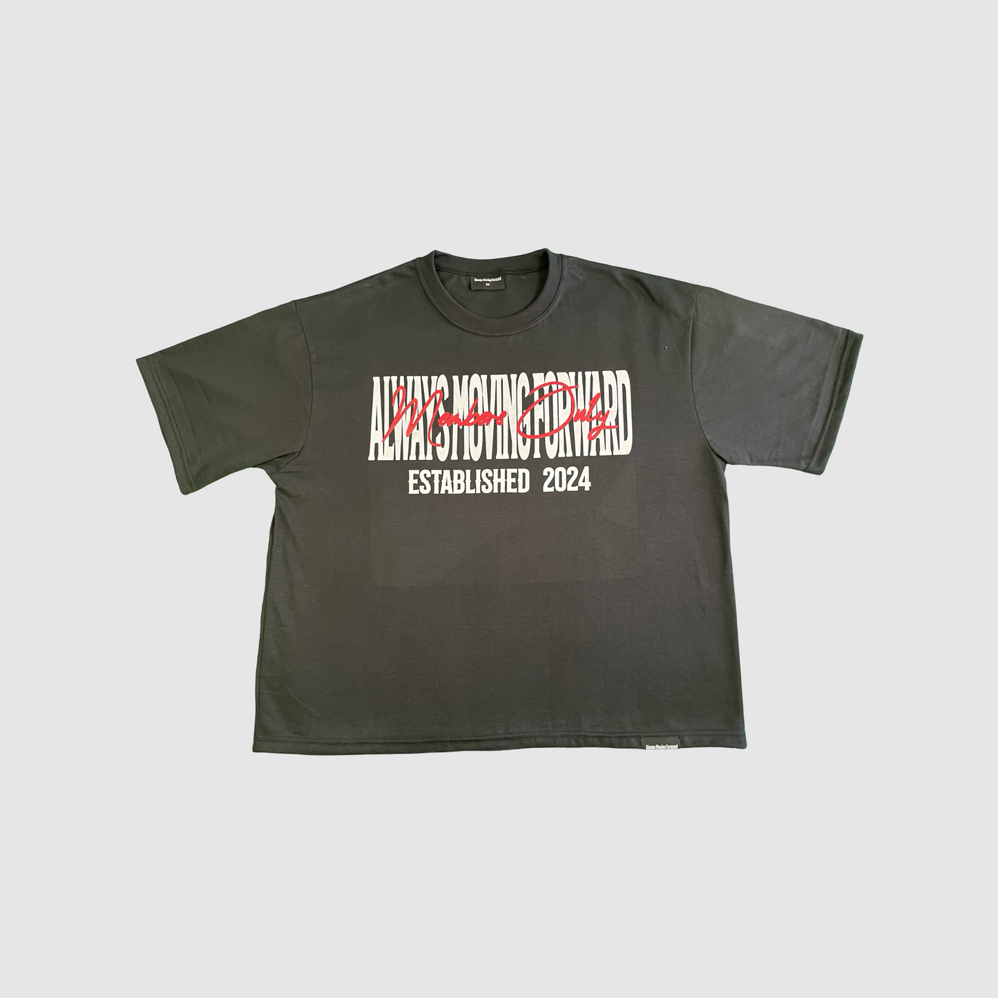 Always Moving Forward Oversize Black Tee
