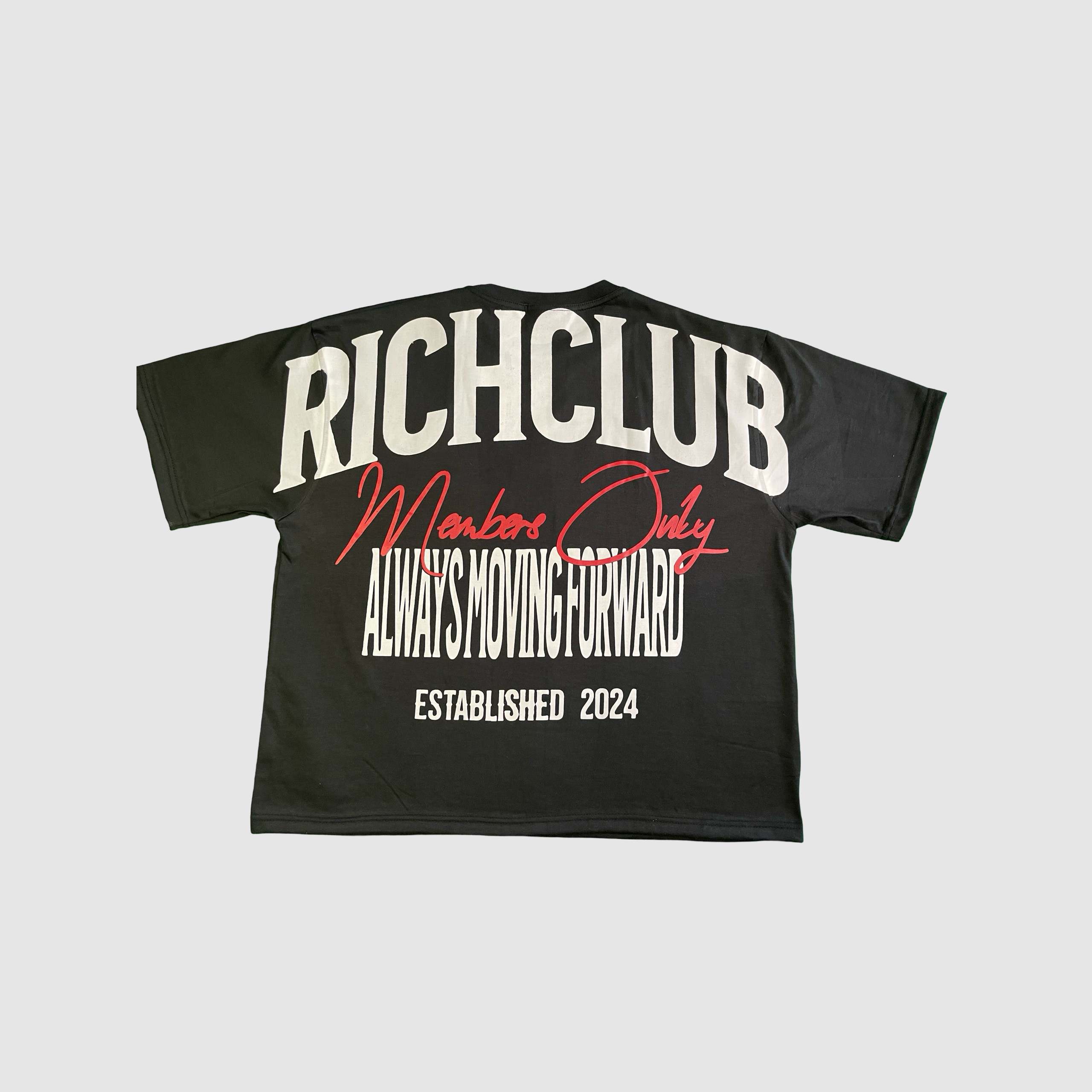 Always Moving Forward Oversize Black Tee